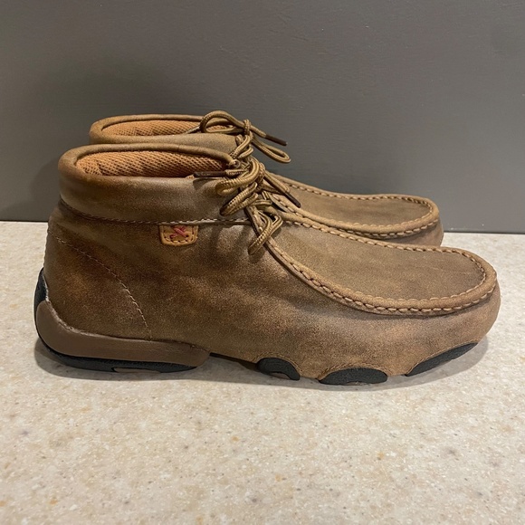 TWISTED X Women's Chukka Driving Mocs Bomber 7.5 WIDE Leather Rodeo Boho - Picture 3 of 15